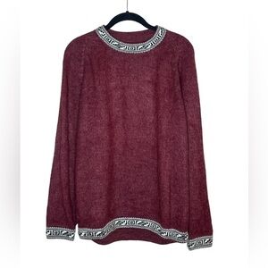 Burgundy Alpaca Pullover Sweater‎
